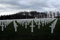 View up the hill to the Memorial.