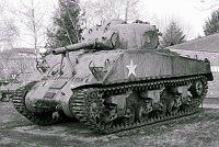 A Sherman Tank outside the Bastogne Historical Centre.